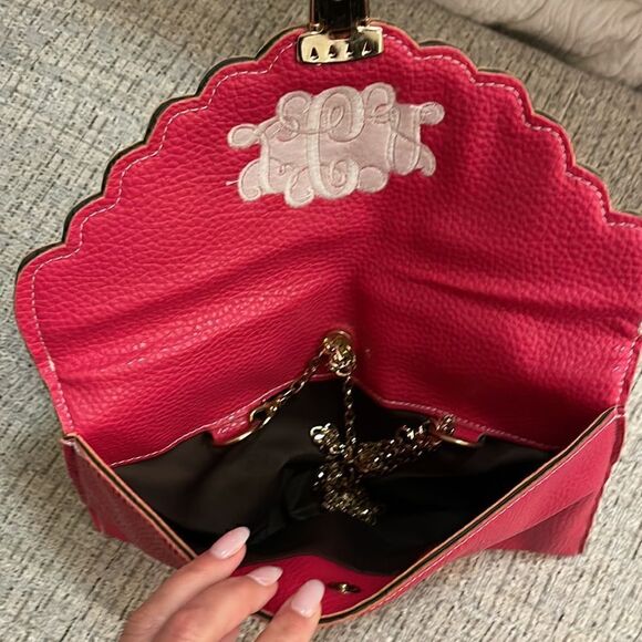 Monogram  Hot Pink Clutch  LCA - Picture 4 of 6